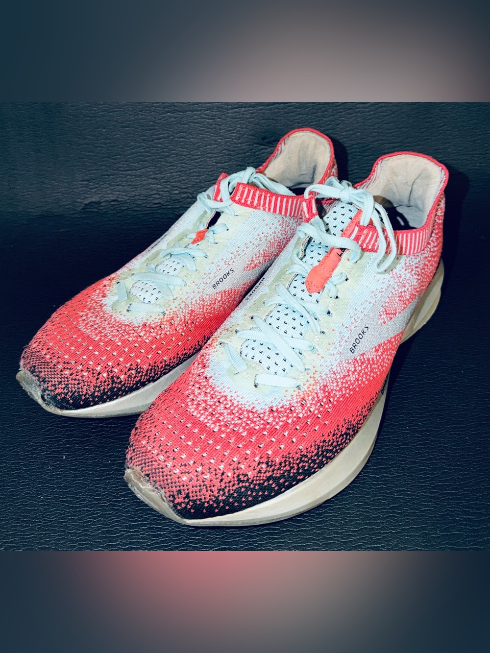 Brooks Gradient Coral-White Knit Running Shoes